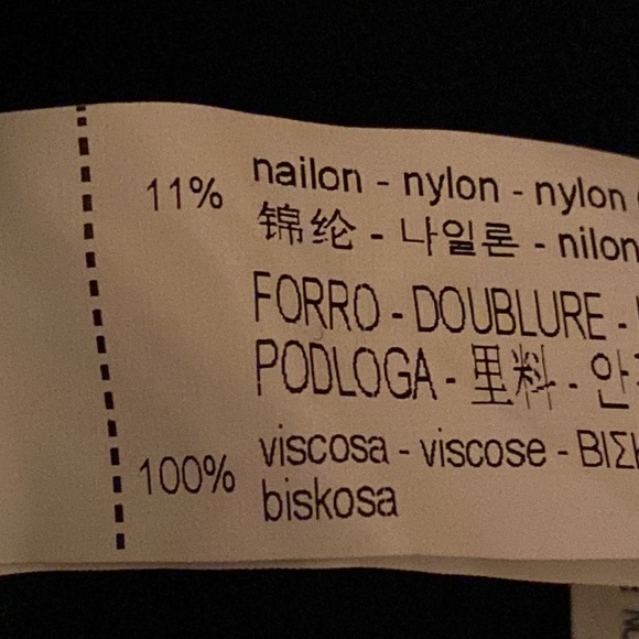 NWOT. Zara Navy Blue Textured Wool Blend Metal Buttons Jacket. Size M. - Picture 9 of 11